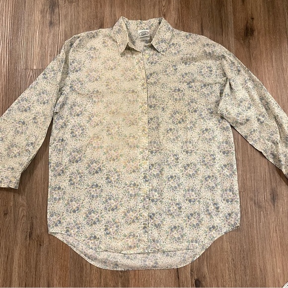 Vintage Laura Ashley Button Up Blouse Women’s Sz 10 Floral Cottagecore Cotton - Picture 1 of 9